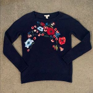Embroidered Floral Sweater